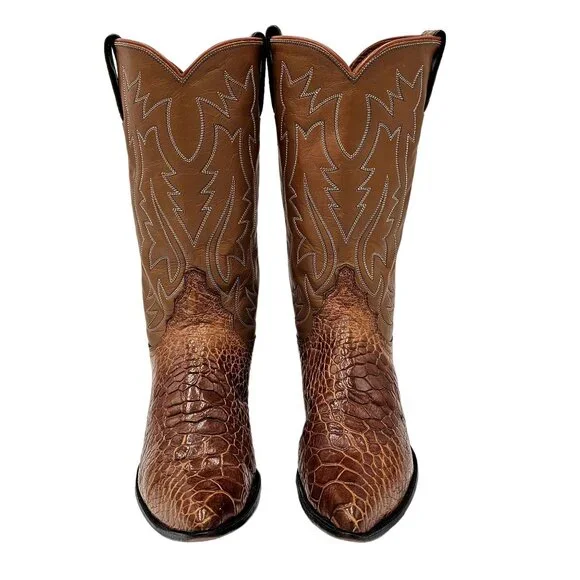 Vintage Preban Exotic Justin Womens 8AA Honey Brown Cowboy Western Boots Cowgirl - Picture 13 of 16